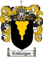 Cokkaigne coat of arms family crest download
