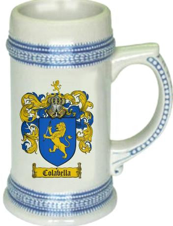 Colabella family crest stein coat of arms tankard mug