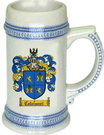 Colaianni family crest stein coat of arms tankard mug