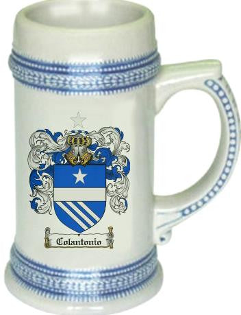 Colantonio family crest stein coat of arms tankard mug