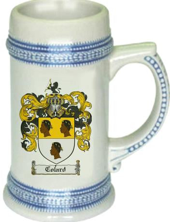 Colard family crest stein coat of arms tankard mug