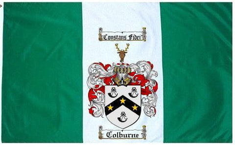 Colburne family crest coat of arms flag