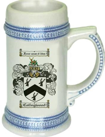 Colingwood family crest stein coat of arms tankard mug