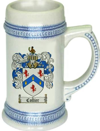 Collier family crest stein coat of arms tankard mug