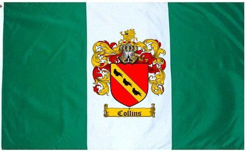 Collins family crest coat of arms flag