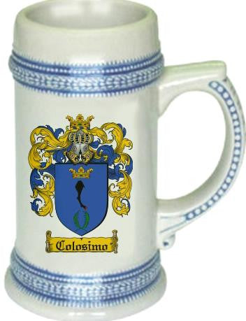 Colosimo family crest stein coat of arms tankard mug