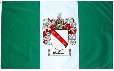 Colson family crest coat of arms flag