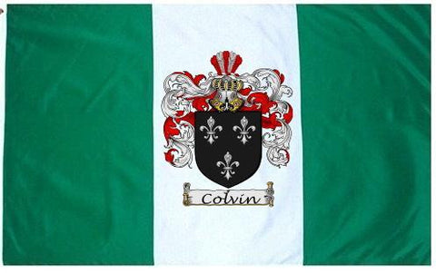 Colvin family crest coat of arms flag