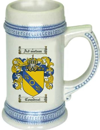 Combrai family crest stein coat of arms tankard mug