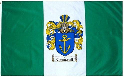 Comeault family crest coat of arms flag