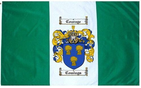 Comings family crest coat of arms flag