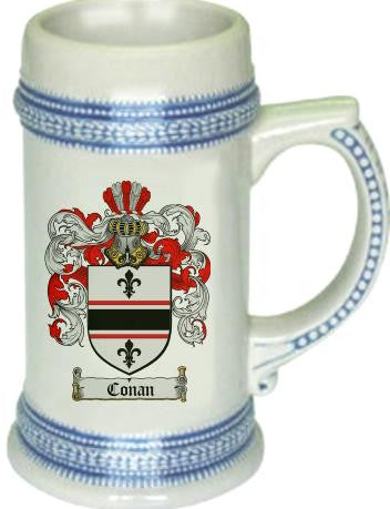 Conan family crest stein coat of arms tankard mug