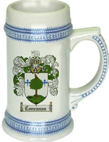 Concanan family crest stein coat of arms tankard mug