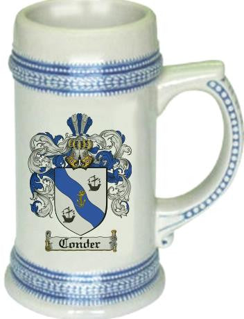 Conder family crest stein coat of arms tankard mug