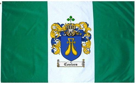 Coniers family crest coat of arms flag