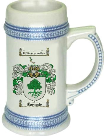 Connair family crest stein coat of arms tankard mug