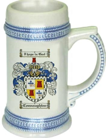 Connaughten family crest stein coat of arms tankard mug