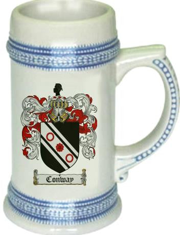 Conway family crest stein coat of arms tankard mug