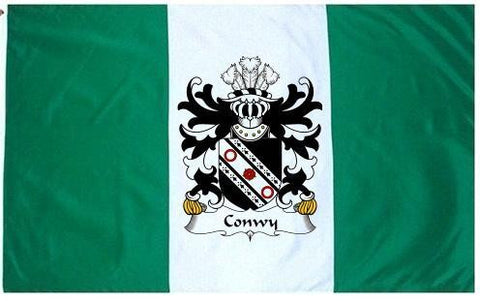 Conwy family crest coat of arms flag