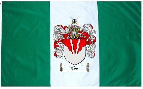 Coo family crest coat of arms flag
