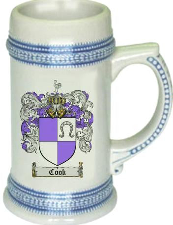 Cook family crest stein coat of arms tankard mug