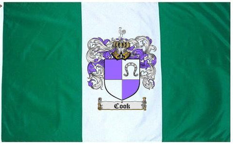 Cook family crest coat of arms flag