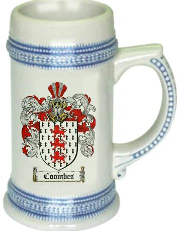 Coombes family crest stein coat of arms tankard mug