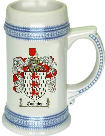 Coombs family crest stein coat of arms tankard mug