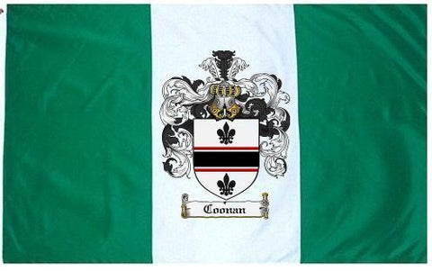 Coonan family crest coat of arms flag
