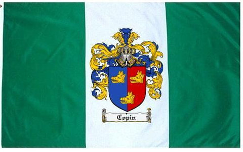 Copin family crest coat of arms flag