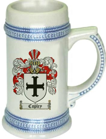 Copley family crest stein coat of arms tankard mug