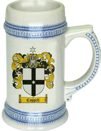 Coppell family crest stein coat of arms tankard mug