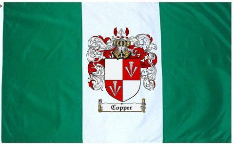 Copper family crest coat of arms flag