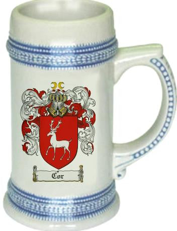 Cor family crest stein coat of arms tankard mug