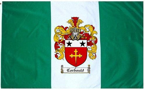 Corbould family crest coat of arms flag