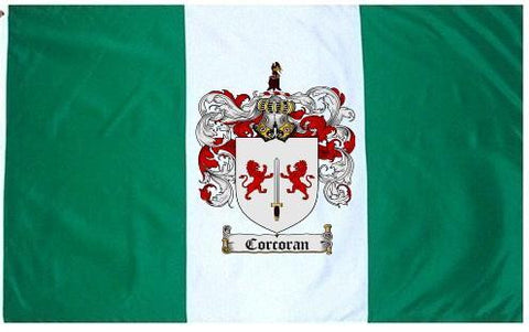 Corcoran family crest coat of arms flag