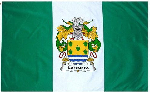 Corcuera family crest coat of arms flag