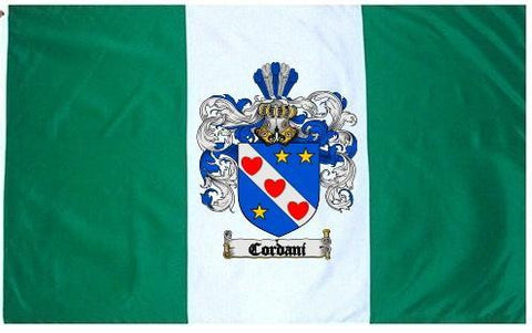 Cordani family crest coat of arms flag