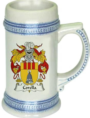 Corella family crest stein coat of arms tankard mug