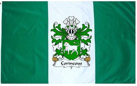 Corineous family crest coat of arms flag