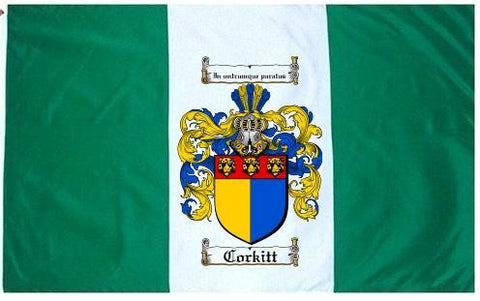 Corkitt family crest coat of arms flag