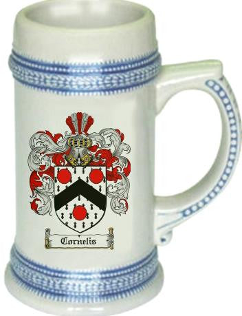 Cornelis family crest stein coat of arms tankard mug