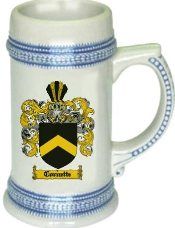 Cornette family crest stein coat of arms tankard mug