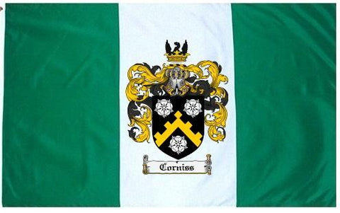 Corniss family crest coat of arms flag