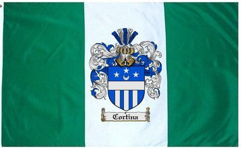 Cortina family crest coat of arms flag