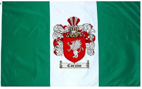 Corzine family crest coat of arms flag