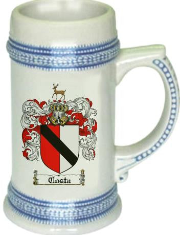 Costa family crest stein coat of arms tankard mug