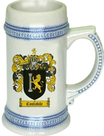 Costabile family crest stein coat of arms tankard mug