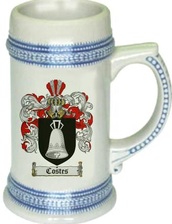 Costes family crest stein coat of arms tankard mug
