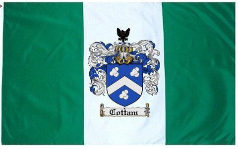 Cottam family crest coat of arms flag